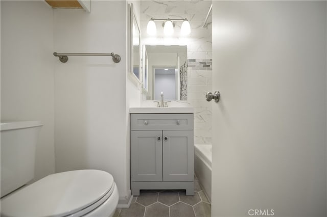 26817 Oak Branch Cir, Newhall, CA 91321 - full bathroom with vanity, tile patterned flooring, and bathtub / shower combination