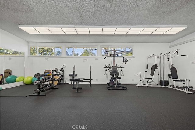 26817 Oak Branch Cir, Newhall, CA 91321 - workout area with a textured ceiling