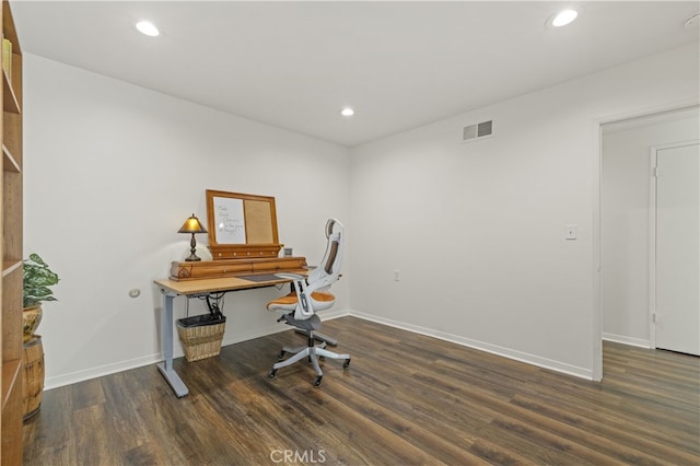 26817 Oak Branch Cir, Newhall, CA 91321 - office area with wood finished floors and recessed lighting