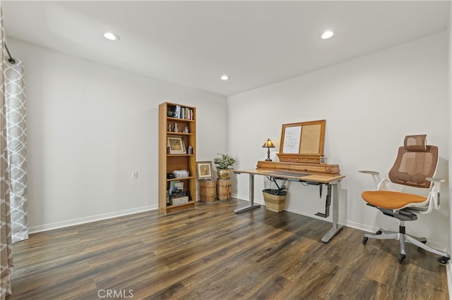 26817 Oak Branch Cir, Newhall, CA 91321 - home office with wood finished floors and recessed lighting