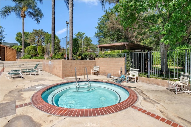 9411 Friendly Woods Ln, Whittier, CA 90605 - view of pool featuring a community hot tub and a patio