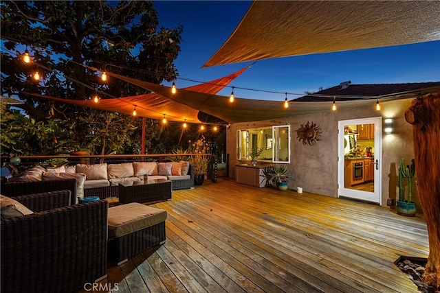 2023 Republic Ave, Costa Mesa, CA 92627 - deck at night with outdoor lounge area