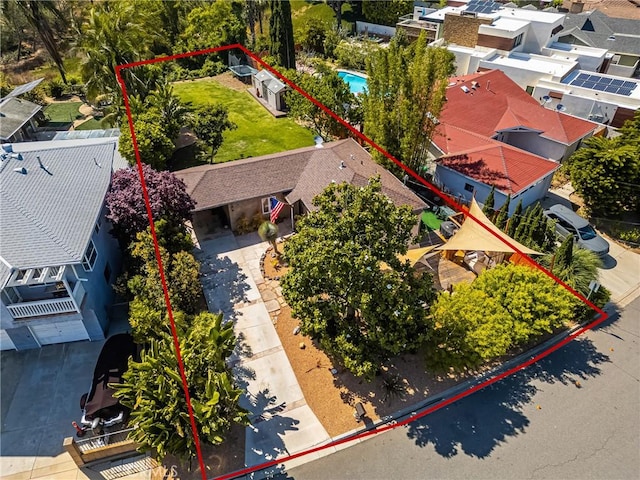 2023 Republic Ave, Costa Mesa, CA 92627 - view from above of property with property parcel outlined