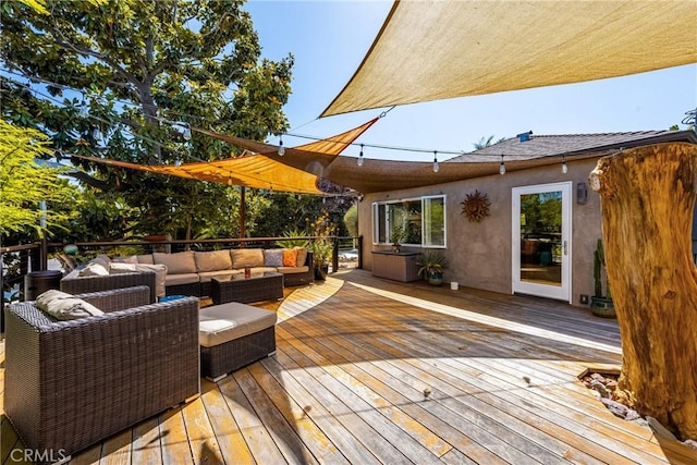 2023 Republic Ave, Costa Mesa, CA 92627 - wooden terrace with outdoor lounge area