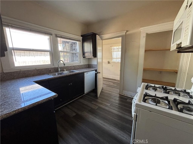 1646 Cimarron St, Los Angeles, CA 90019 - kitchen featuring white appliances and dark wood finished floors