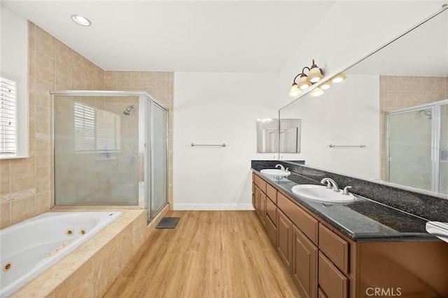 3453 Ivar Ave, Rosemead, CA 91770 - full bath with a stall shower, a whirlpool tub, and double vanity