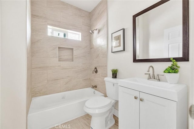 123 W 56th St, Los Angeles, CA 90037 - full bath with vanity, shower / bath combination, and wood finished floors