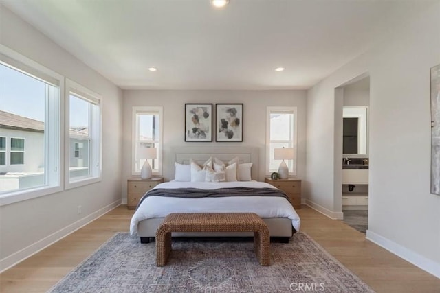 101 Mulberry Dr, Lake Forest, CA 92630 - bedroom featuring light wood finished floors, recessed lighting, and connected bathroom
