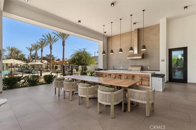 101 Mulberry Dr, Lake Forest, CA 92630 - view of patio with exterior kitchen and outdoor dining space