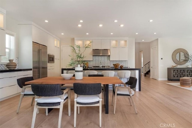 101 Mulberry Dr, Lake Forest, CA 92630 - dining room featuring light wood finished floors and recessed lighting
