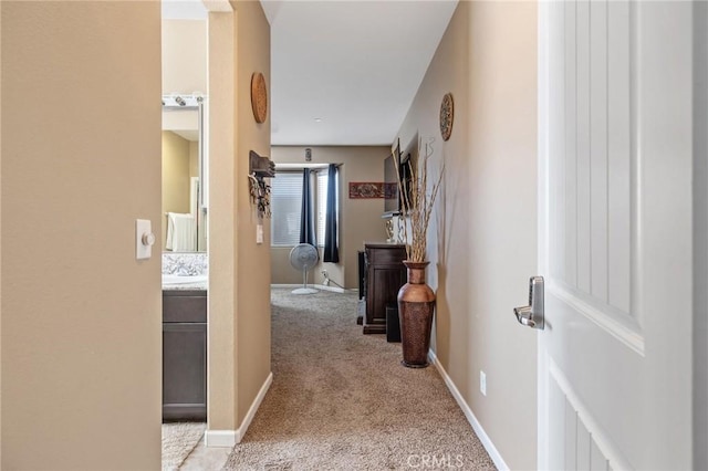 863 Legacy Dr, Lemoore, CA 93245 - corridor with light carpet and baseboards