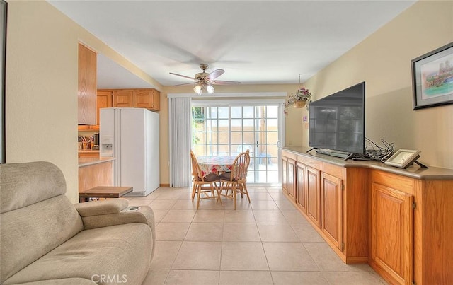 1842 Fern Hollow Dr, Diamond Bar, CA 91765 - living room with ceiling fan and light tile patterned flooring