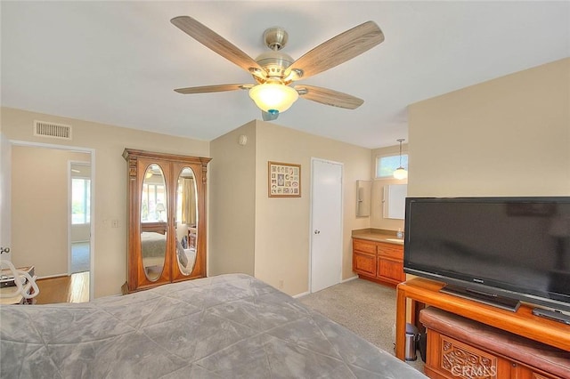 1842 Fern Hollow Dr, Diamond Bar, CA 91765 - bedroom with light carpet and ceiling fan