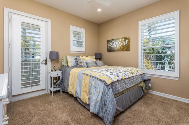 5146 Delaney Ct, Carlsbad, CA 92008 - bedroom with carpet floors, ceiling fan, and recessed lighting