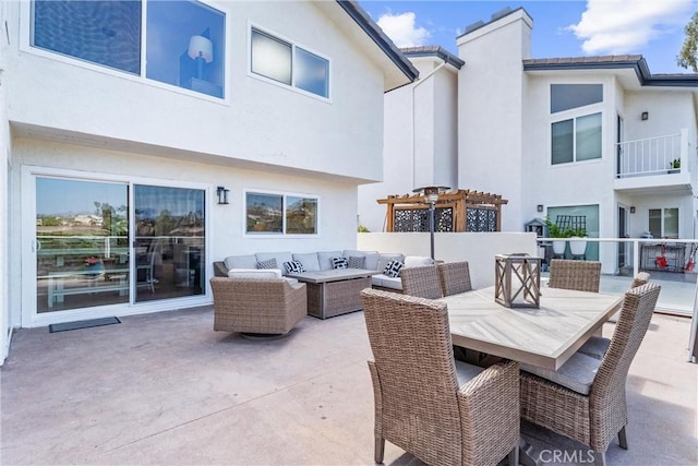 3208 Calle Grande, San Clemente, CA 92672 - view of patio with an outdoor hangout area and a pergola