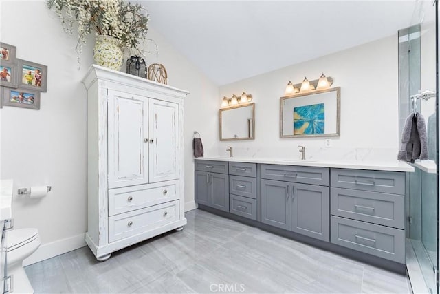 3208 Calle Grande, San Clemente, CA 92672 - full bathroom with double vanity and lofted ceiling