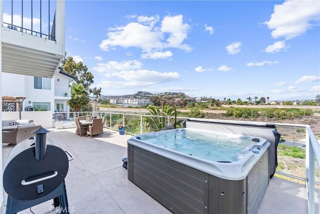 3208 Calle Grande, San Clemente, CA 92672 - view of patio featuring a hot tub and outdoor dining space