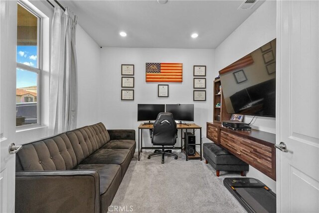 2694 Kings Canyon Dr, Jurupa Valley, CA 92509 - office area featuring carpet floors and recessed lighting