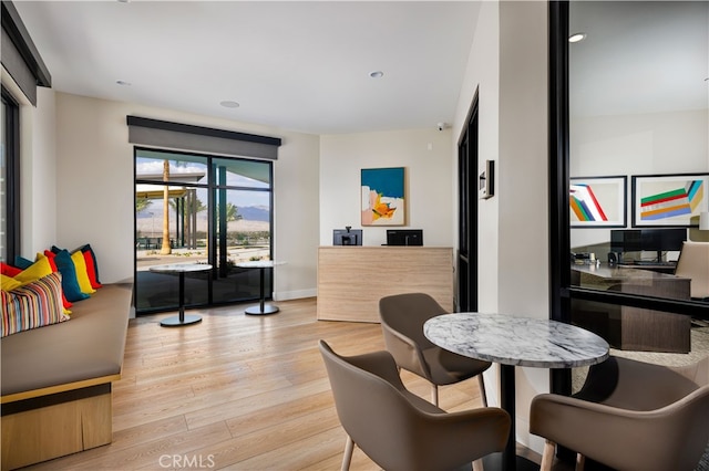 36342 Warren Dr, Palm Desert, CA 92211 - dining space with light wood-style flooring and recessed lighting