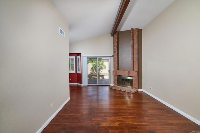 932 Alyssum Rd, Carlsbad, CA 92011 - unfurnished living room featuring wood finished floors and a brick fireplace