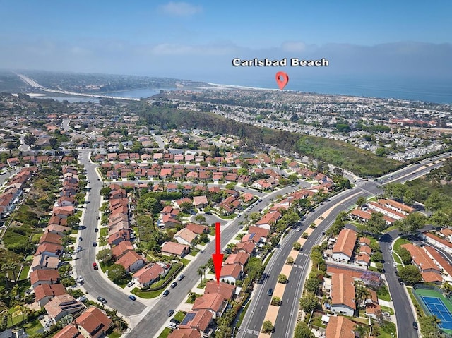 932 Alyssum Rd, Carlsbad, CA 92011 - aerial overview of property's location with nearby suburban area and a large body of water
