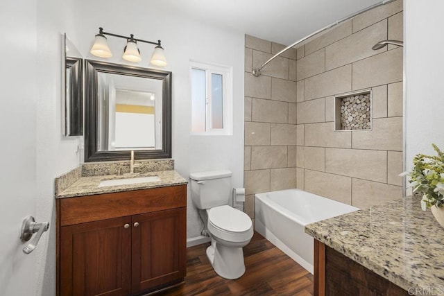 647 Boysenberry Way, Oceanside, CA 92057 - bathroom featuring vanity, wood finished floors, and shower / bathtub combination