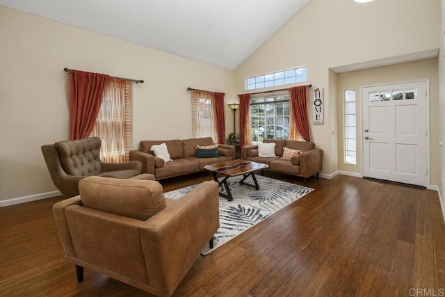 647 Boysenberry Way, Oceanside, CA 92057 - living room with high vaulted ceiling and wood finished floors