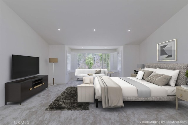 2768 Somerset Pl, Rowland Heights, CA 91748 - carpeted bedroom with vaulted ceiling and recessed lighting