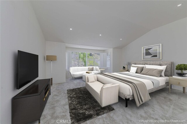 2768 Somerset Pl, Rowland Heights, CA 91748 - carpeted bedroom featuring vaulted ceiling and recessed lighting