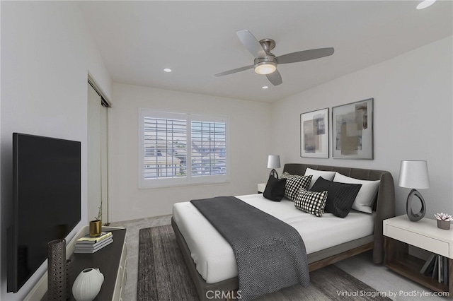 2768 Somerset Pl, Rowland Heights, CA 91748 - bedroom with a ceiling fan, recessed lighting, and a closet