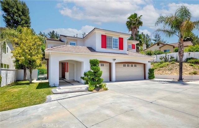 2768 Somerset Pl, Rowland Heights, CA 91748 - traditional-style house featuring concrete driveway, an attached garage, stucco siding, and a tile roof