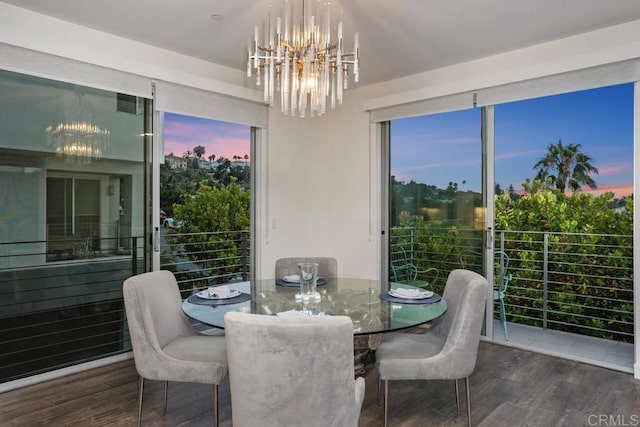 7570 Gibraltar St Unit 101, Carlsbad, CA 92009 - dining room with a chandelier and wood finished floors