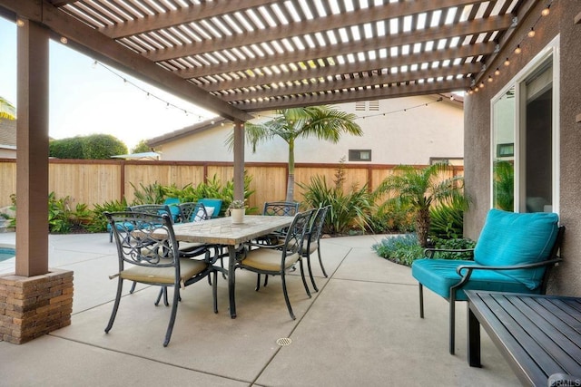 5232 Palmera Dr, Oceanside, CA 92056 - fenced backyard featuring outdoor dining area, a pergola, and a patio area