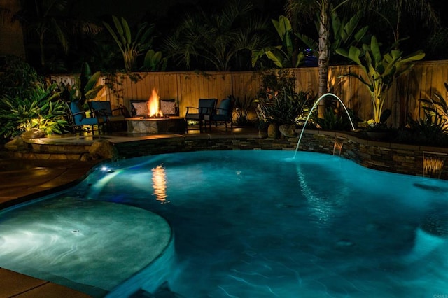 5232 Palmera Dr, Oceanside, CA 92056 - view of swimming pool featuring an outdoor fire pit and a patio