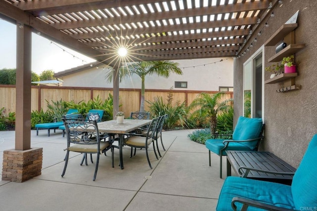 5232 Palmera Dr, Oceanside, CA 92056 - fenced backyard featuring outdoor dining area, a pergola, and a patio