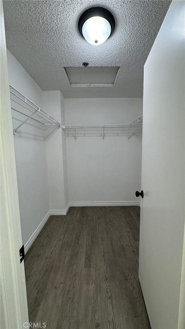 44460 15th St E Unit 13, Lancaster, CA 93535 - spacious closet featuring attic access and dark wood finished floors
