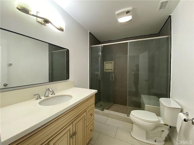 3759 Ahern Dr, Baldwin Park, CA 91706 - bathroom featuring tile patterned floors, vanity, and a shower stall