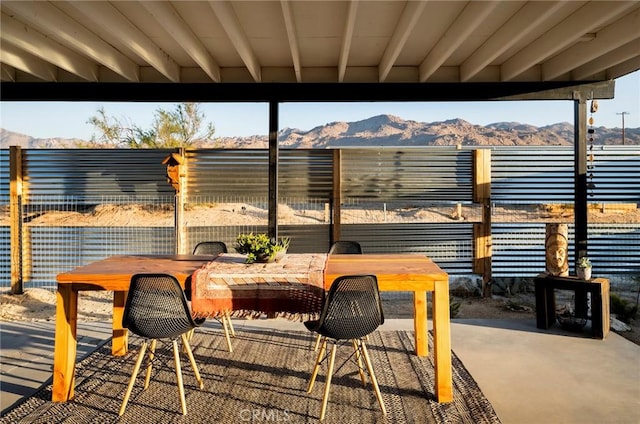 67712 Whitmore Rd Unit 29, Palms, CA 92277 - view of patio featuring outdoor dining area and a mountain view