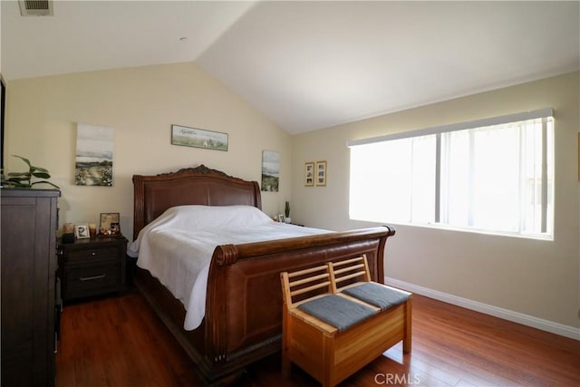13421 Hubbard St Unit 119, Sylmar, CA 91342 - bedroom with dark wood-type flooring and vaulted ceiling