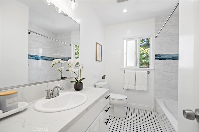 20832 Halldale Ave, Torrance, CA 90501 - full bathroom with vanity,  shower combination, and tile patterned flooring
