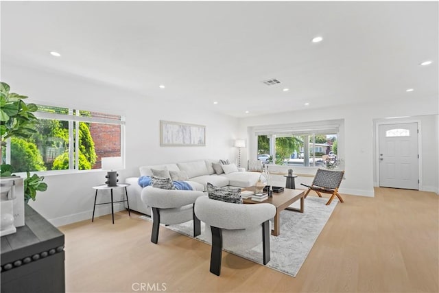 20832 Halldale Ave, Torrance, CA 90501 - living room featuring light wood-type flooring and recessed lighting