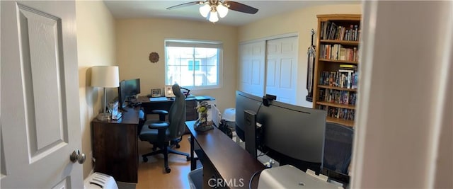 2690 Peralta Ct, Tustin, CA 92782 - office space with a ceiling fan and wood finished floors