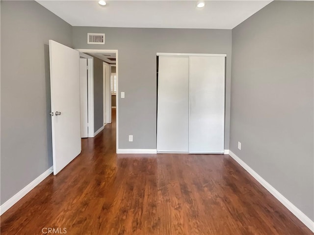 14560 Clark St Unit 202, Sherman Oaks, CA 91411 - unfurnished bedroom featuring wood finished floors, a closet, and recessed lighting