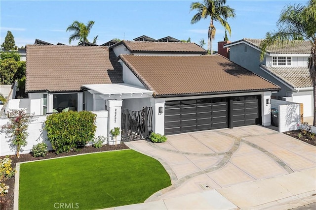 26592 Tampico Pl, Mission Viejo, CA 92691 - view of front of home featuring a garage, concrete driveway, a tiled roof, and stucco siding