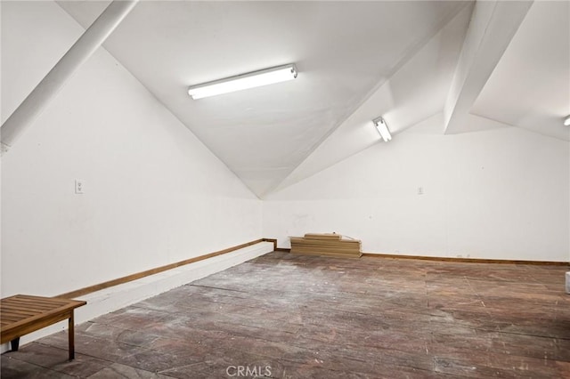 161 Pine Ridge Rd, Crestline, CA 92325 - additional living space featuring vaulted ceiling and wood finished floors
