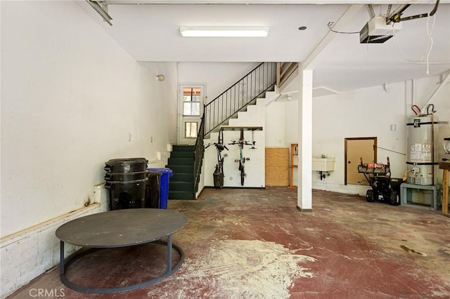 161 Pine Ridge Rd, Crestline, CA 92325 - below grade area featuring stairs and secured water heater