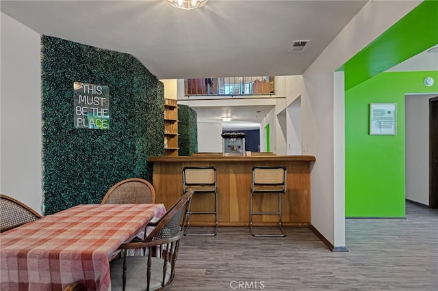161 Pine Ridge Rd, Crestline, CA 92325 - bar area featuring wood finished floors and baseboards