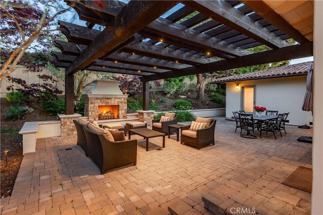 869 Rincon Ln, Palos Verdes Estates, CA 90274 - view of patio / terrace featuring outdoor dining area and an outdoor living space with a fireplace