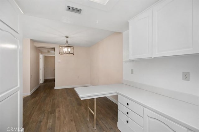 905 Ronda Sevilla Unit 0, Laguna Woods, CA 92637 - unfurnished office with dark wood-type flooring and a chandelier