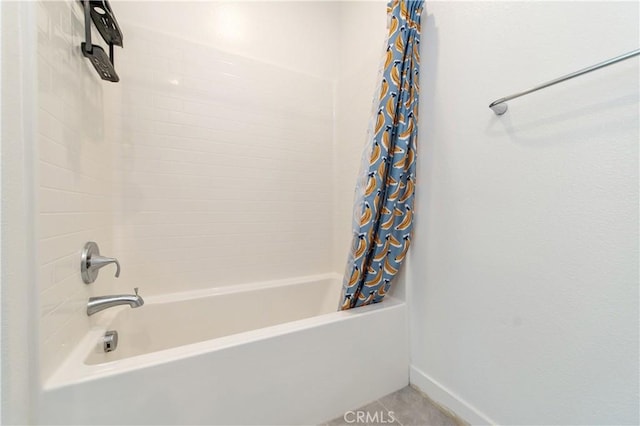 251 Sash, Irvine, CA 92618 - bathroom featuring shower / tub combo with curtain and tile patterned flooring
